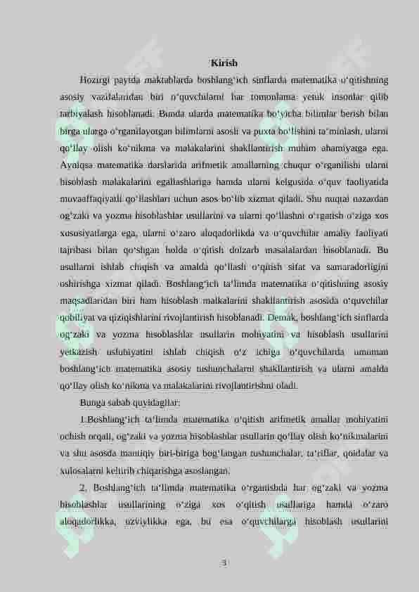 Og‘zaki matematik mashqlardan foydalanib 1-2- sinf o‘quvchilarini o‘quv faolligini rivojlantirish. 3