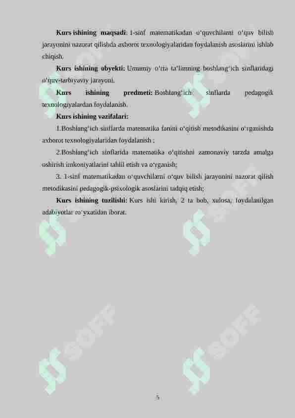 1-sinf matematikadan o‘quvchilarni o‘quv bilish jarayonini nazorat qilish metodikasi 5