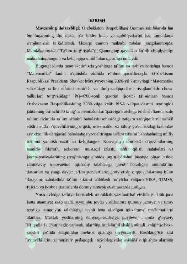 Boshlang‘ich sinflarda matematikadan og‘zaki va yozma hisoblashga doir didaktik o‘yinlar tizimini ishlab chiqish metodikasi (1-sinf misolida). 3
