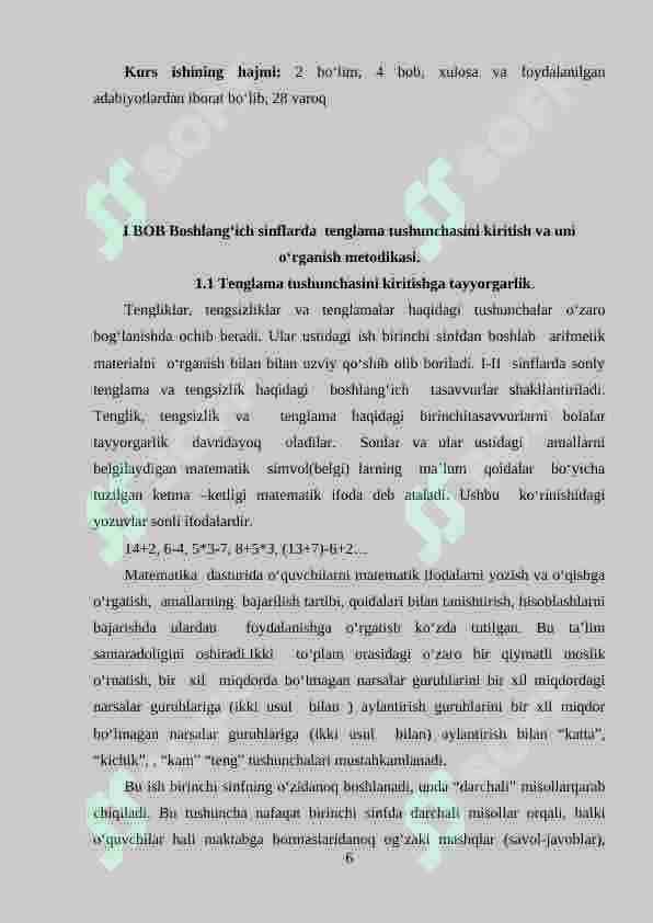 Boshlang‘ich sinflarda matematikadan tenglama va tengsizliklarni o‘rganish metodikasi 6