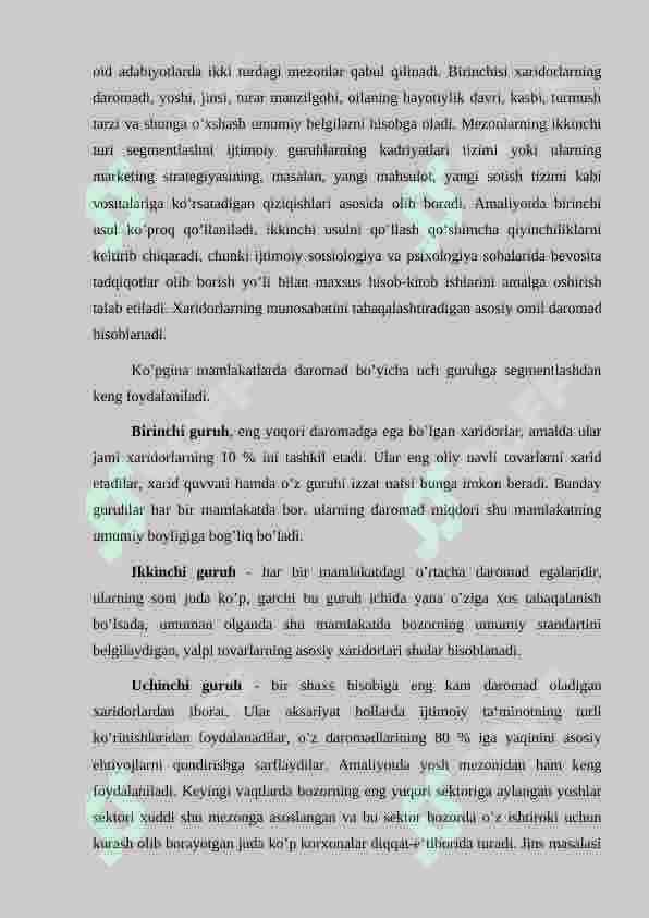 BOZOR SEGMENTASIYASI VA TOVARNI BOZORDA POZITSIYALASHTIRISH 3
