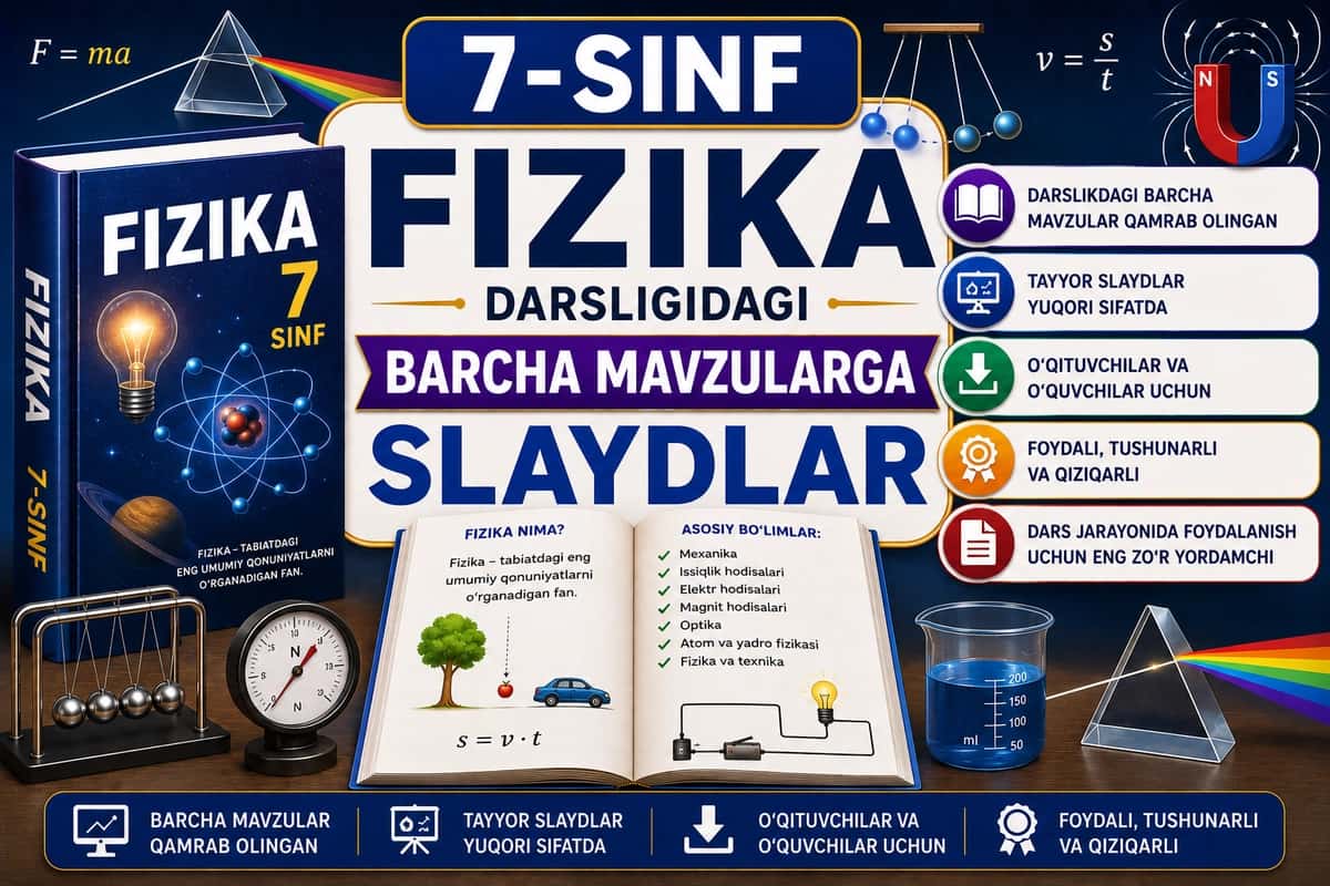 7-sinf Fizika darsligidagi barcha mavzularga slaydlar 1