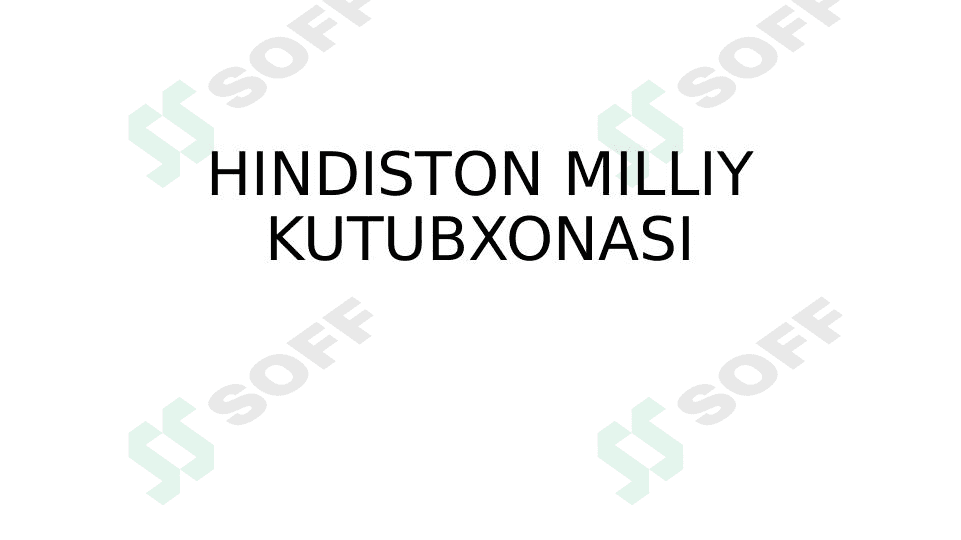 HINDISTON MILLIY KUTUBXONASI 1