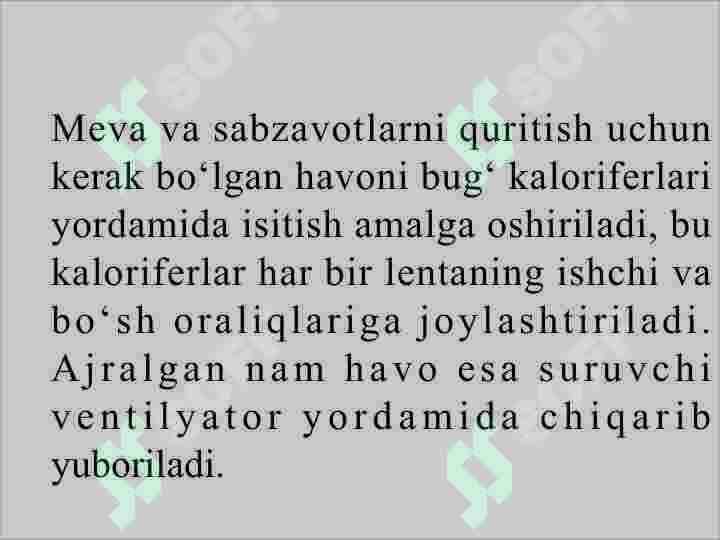 Quritish uskunalarining tuzilishi, ularda foydalaniladigan issiqlik tashuvchilar 4