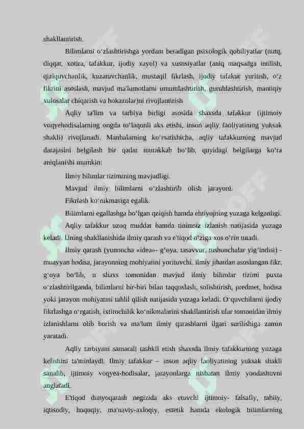 Ta'lim-tarbiya jarayonida mustaqil fikrlash va ilmiy dunyoqarashni shakllantirish 4