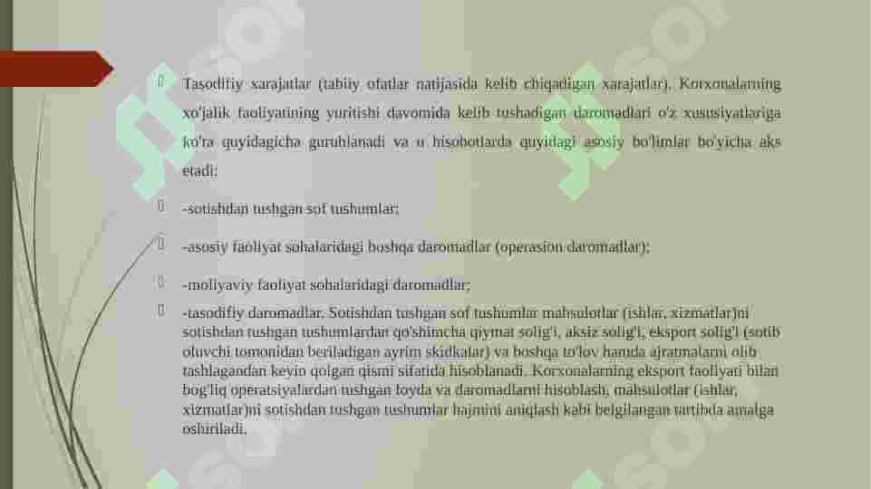 Kichik biznes va tadbirkorlik subyektlarining moliyaviy faoliyati tahlili. 7