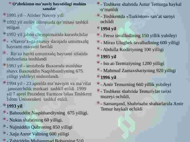 Ma'naviy hayotdagi o‘zgarishlar, madaniy taraqqiyot muammolari 7