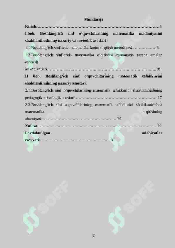 Boshlang‘ich sinf o‘quvchilarining matematik tafakkurini shakllantirish 2