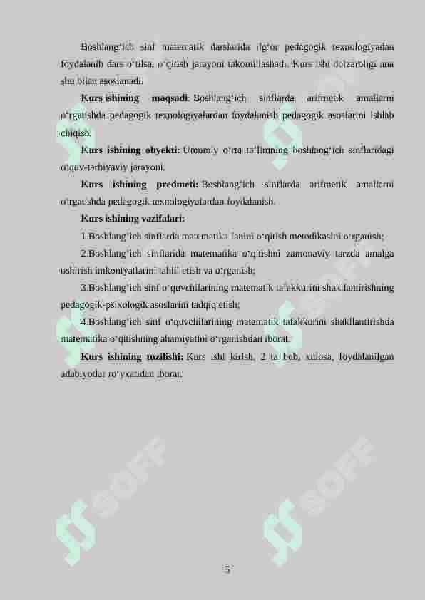 Boshlang‘ich sinf o‘quvchilarining matematik tafakkurini shakllantirish 5