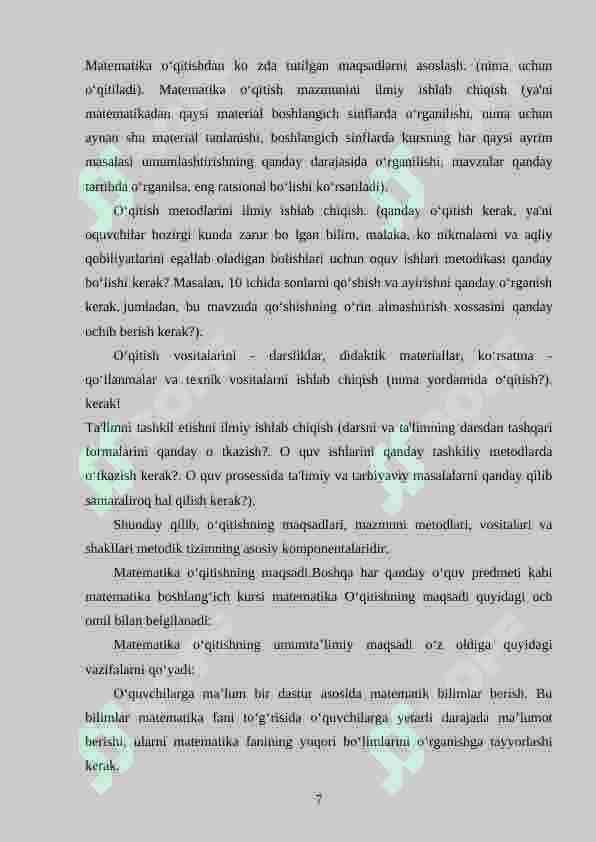Boshlang‘ich sinf o‘quvchilarining matematik tafakkurini shakllantirish 7