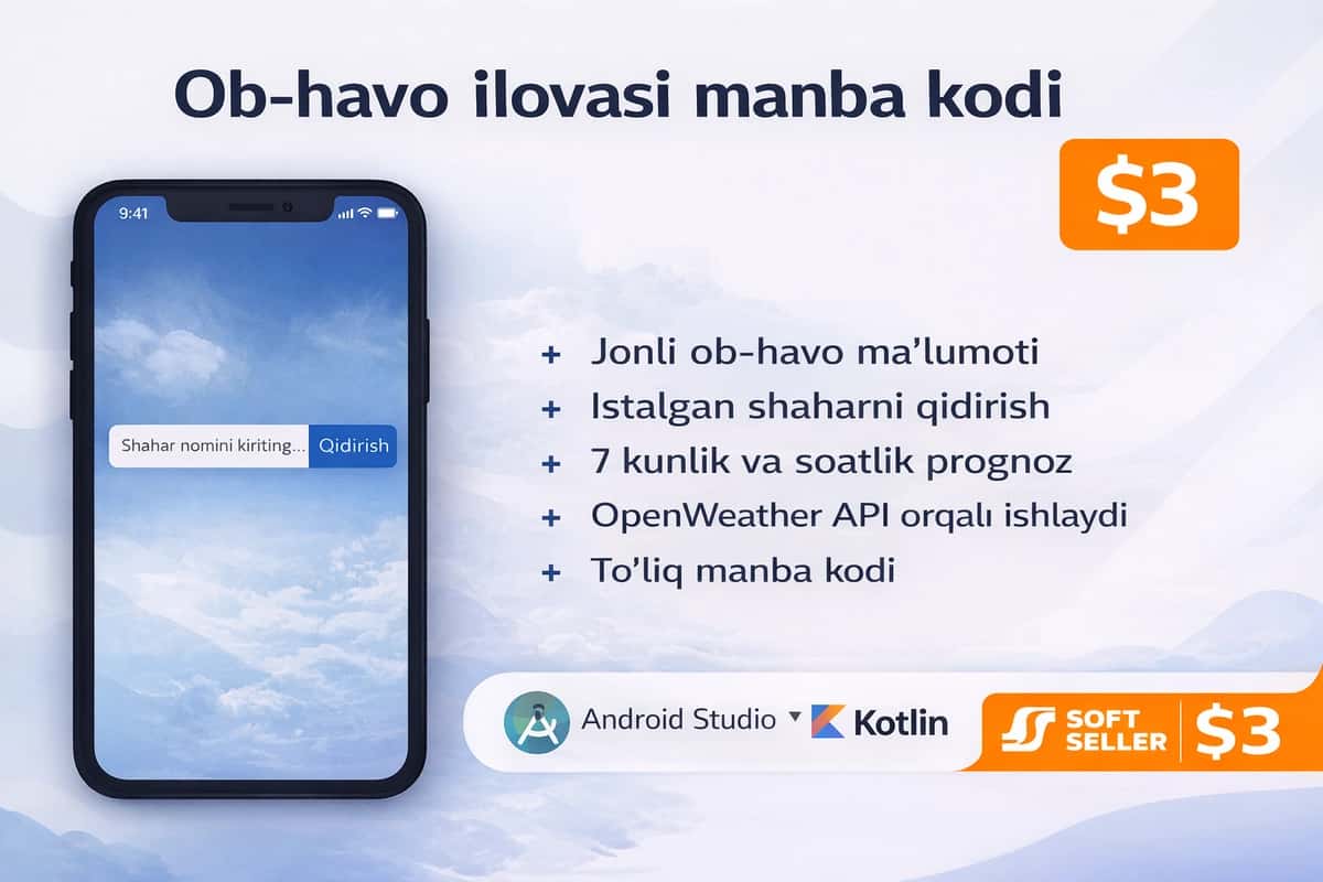 BU maxshulotda siz havo haroratini hohlagan shaharingizda turib korishingiz mumkin 1