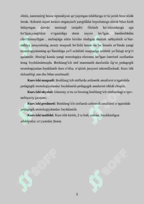 Boshlang‘ich sinf matematika darslarida arifmetik amallarni o‘rgatish metodikasi 5