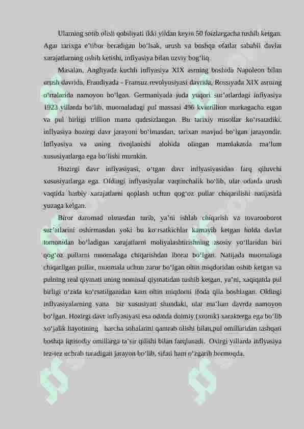 INFLYASIYA VA UNGA QARSHI KURASHISH YO‘LLARI 2