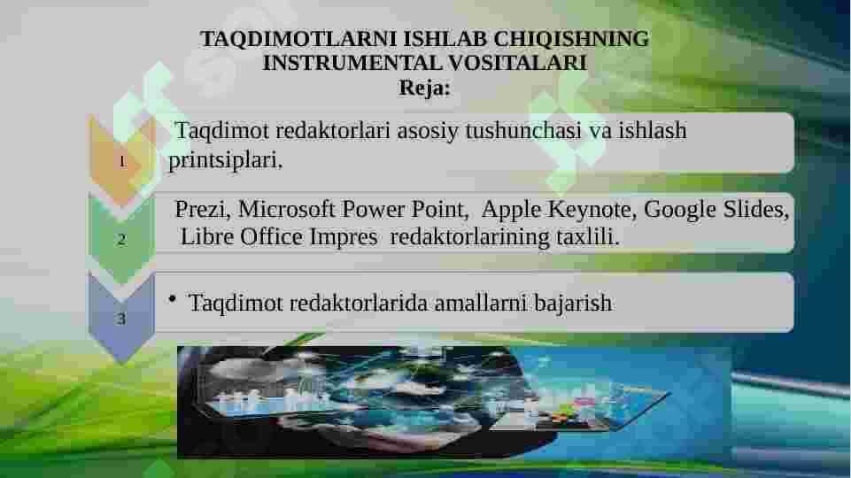 TAQDIMOTLAR YARATISH INSTRUMENTAL VOSITALARI. 2