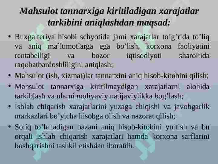 Mahsulot ishlab chiqarish va davr xarajatlari tahlili 4