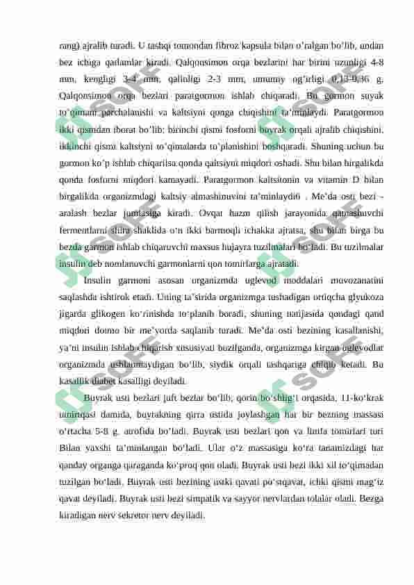 Endokrin bezlarning gipo va giperfunksiyasi. Endokrin bezlarning yoshga oid xususiyatlari 3