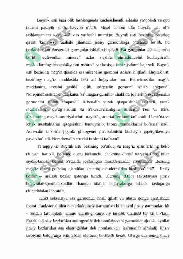 Endokrin bezlarning gipo va giperfunksiyasi. Endokrin bezlarning yoshga oid xususiyatlari 4