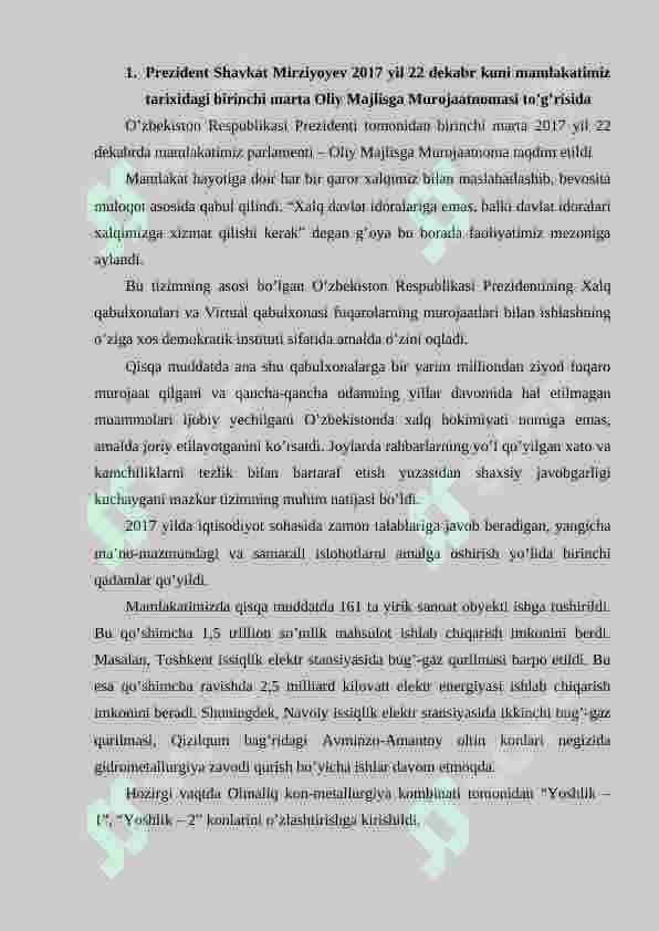 Yangilanayotgan O'zbekiston: milliy tiklanishdan - milliy yuksalish sari 2