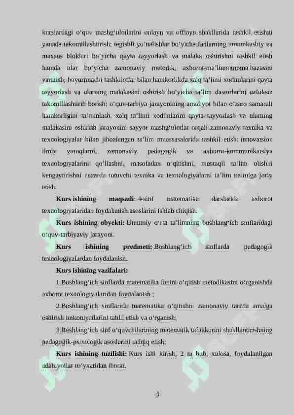 4-sinf matematika darslarida axborot texnologiyalaridan foydalanish 4