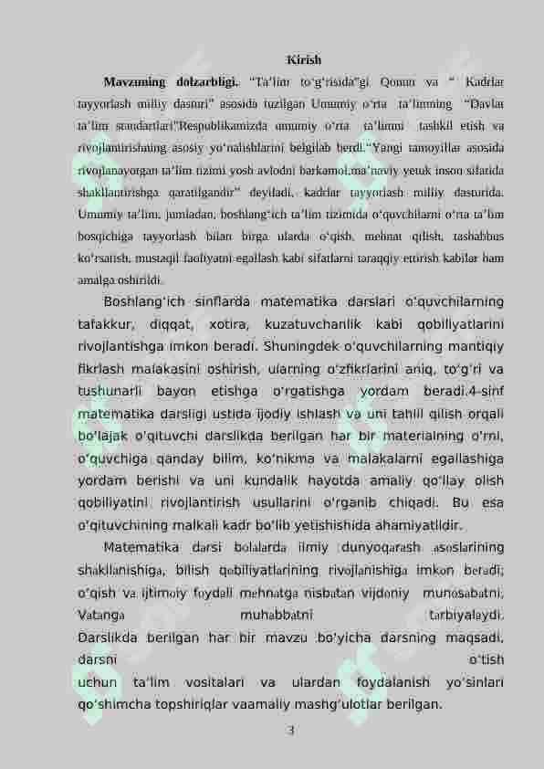 Boshlang‘ich sinf matematika darslarida ijodiy qobiliyatni shakllantirish. 3