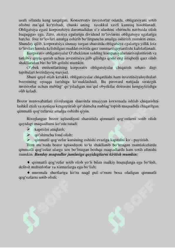 Xo'jalik yurutuvchi subyektlarning qimmatli qog'ozlar bozoridagi faolyati tahlili 2