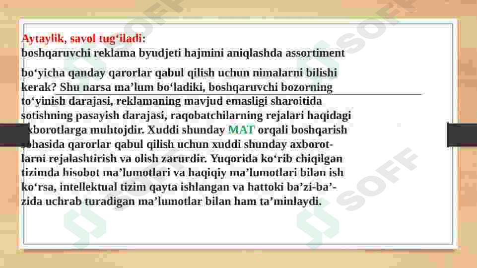 MARKETING TADQIQOTLARINING ANALITIK HISOBOTI 3