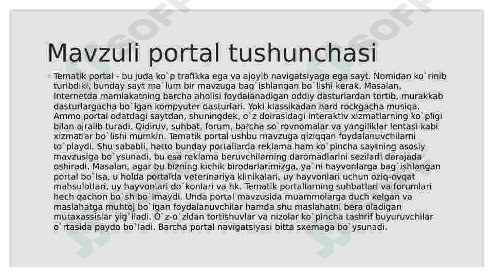 Mavzuli portal  haqida  ma'lumot . Mavzuli portal  yaratish 2