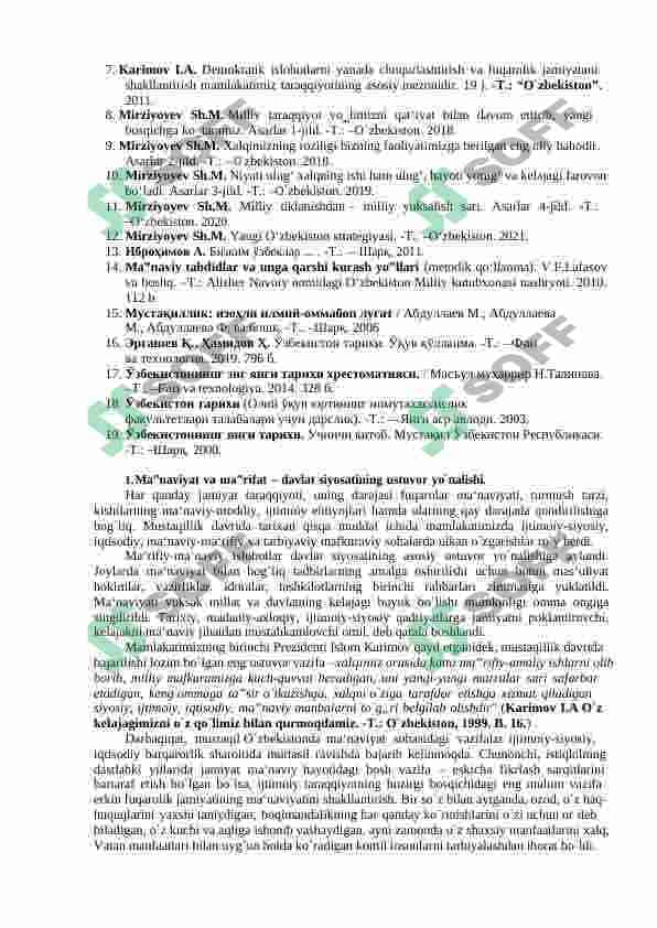 MA‟NAVIY HAYOTDAGI O`ZGARISHLAR, MADANIY TARAQQIYOT MUAMMOLARI. 2