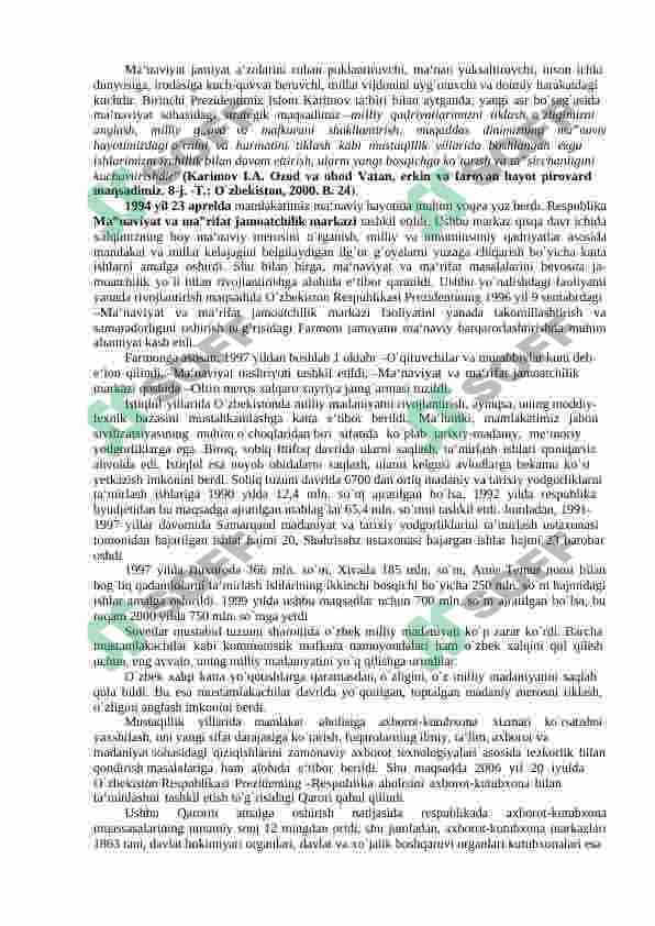 MA‟NAVIY HAYOTDAGI O`ZGARISHLAR, MADANIY TARAQQIYOT MUAMMOLARI. 3