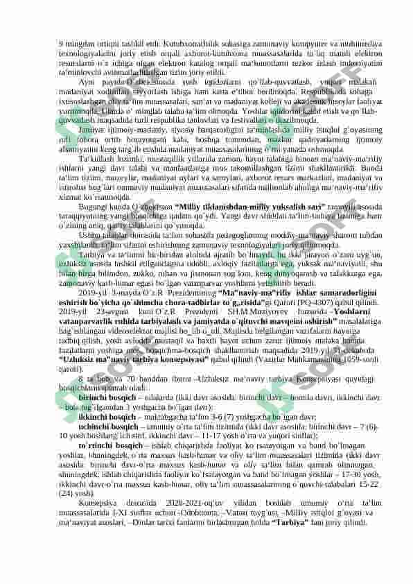 MA‟NAVIY HAYOTDAGI O`ZGARISHLAR, MADANIY TARAQQIYOT MUAMMOLARI. 4