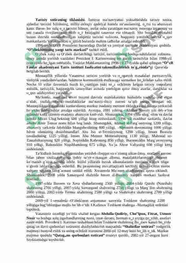 MA‟NAVIY HAYOTDAGI O`ZGARISHLAR, MADANIY TARAQQIYOT MUAMMOLARI. 8