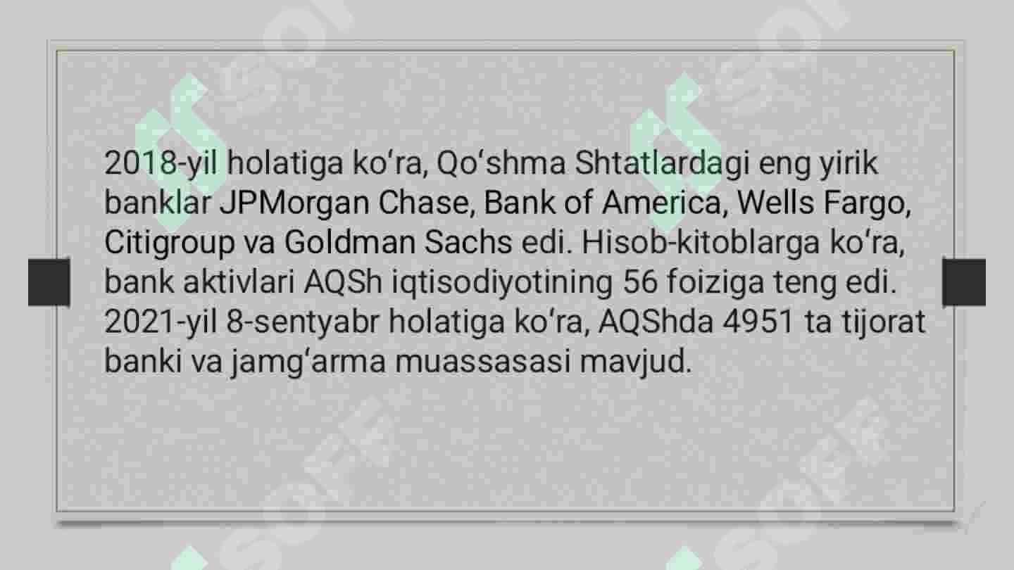 Aqsh bank tizimi 8