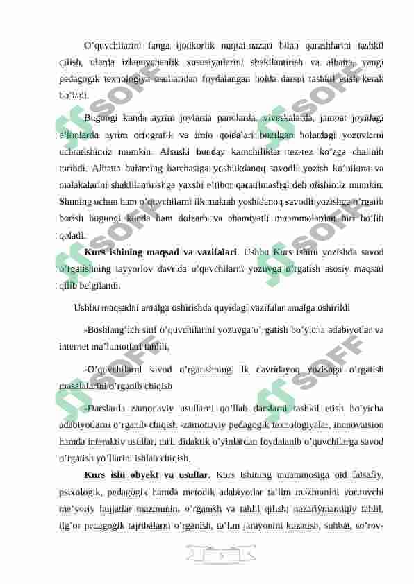 BOSHLANG’ICH SINFLARDA FONETIKA VA GRAFIKA ASOSLARINI  O’RGATISH METODIKASI 5