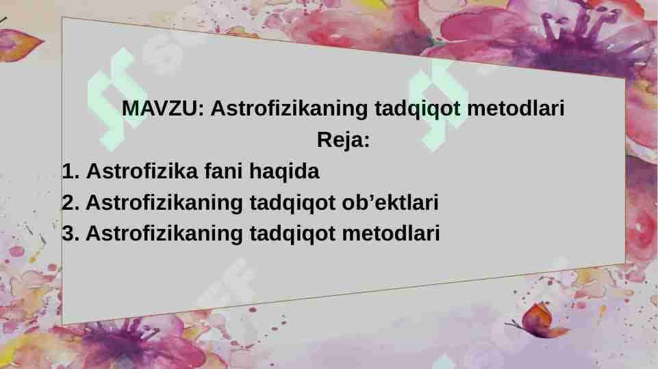Astrofizikaning tadqiqot metodlari