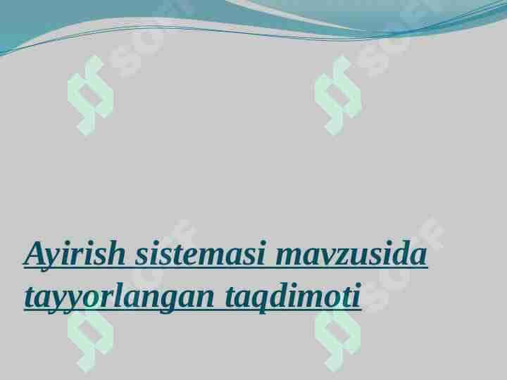 Ayirish sistemasi