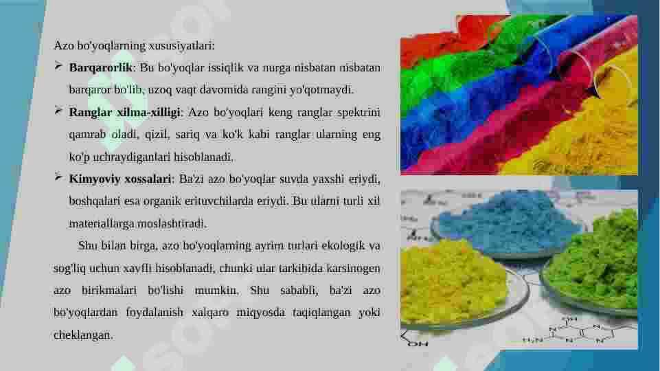 AZO BOʻYOQLAR 3