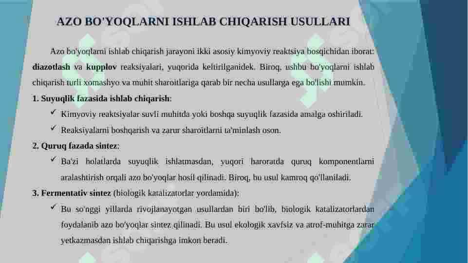 AZO BOʻYOQLAR 4