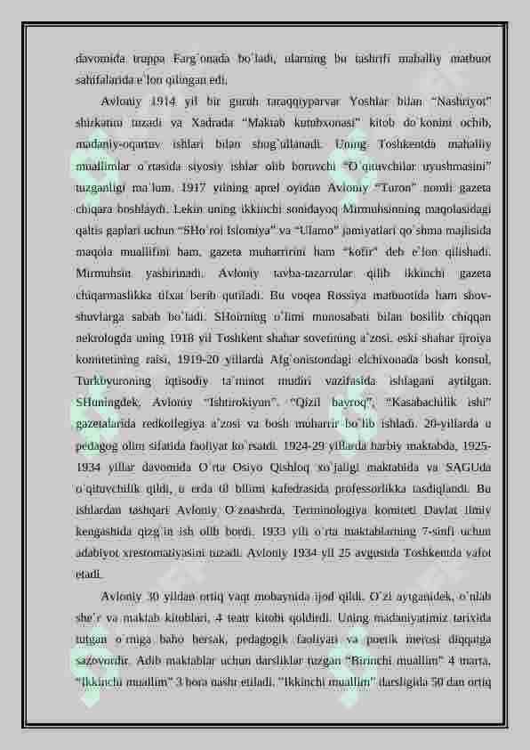 Abdulla Avloniy hayoti va ijodi referat (rasmsiz) 3
