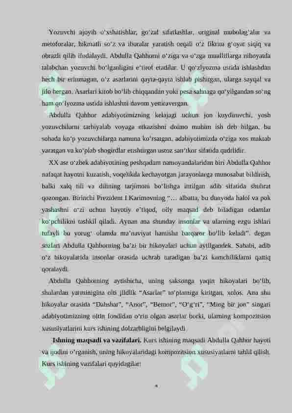 Abdulla Qahhor hikoyalarining kompozitsion xususiyatlarini o‘rganish 4
