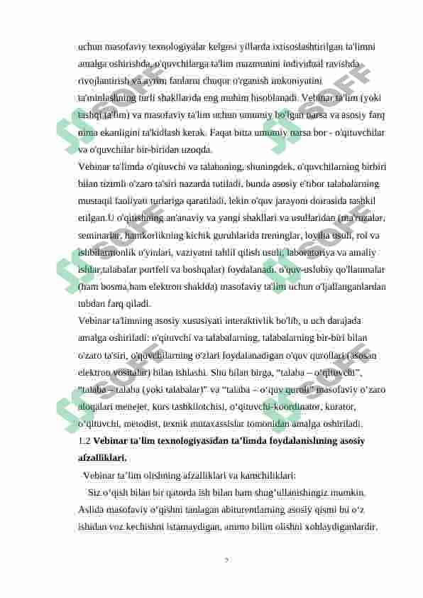 Mutaxassislik fanlarini o‘qitishda vebinar ta'lim texnologiyasidan foydalanish metodikasi 7