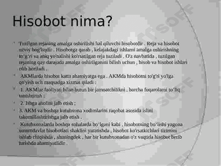 Hisobot va hisobot turlari bilan tanishish 2