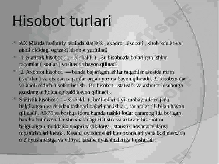 Hisobot va hisobot turlari bilan tanishish 4