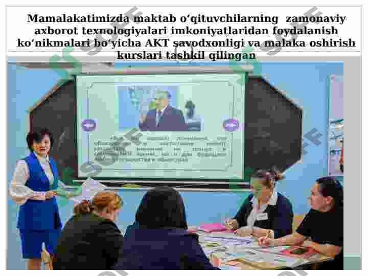 O'qituvchilarning zamonaviy axborot texnalogiyalari imkoniyatlaridan foydalanish malakalarini shakllantirish 2