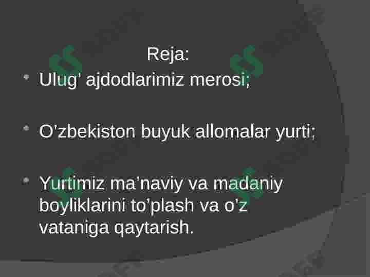 O`zbekistonda mustaqillik yillarida buyuk allomalarning ilmiy adabiy merosiga e`tibor 2