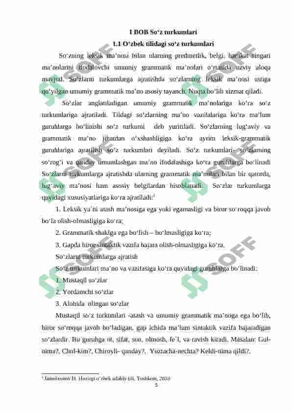 Alohida olingan so'z turkumlari 5