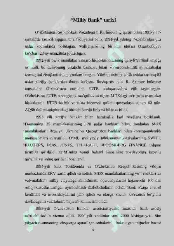 Milliy bankdagi amalyot hisoboti 5