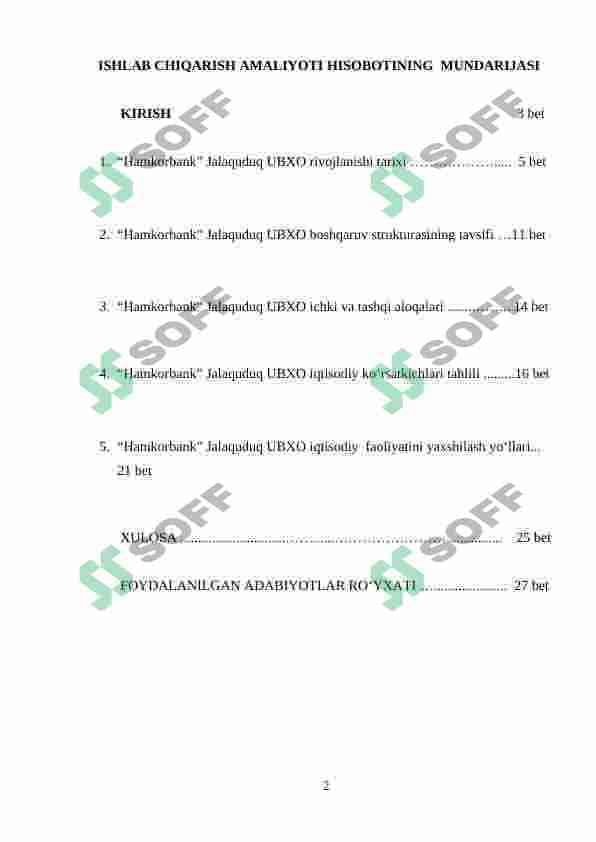 Bitiruv oldi malakaviy amaliyot hisoboti Hamkorbank 2