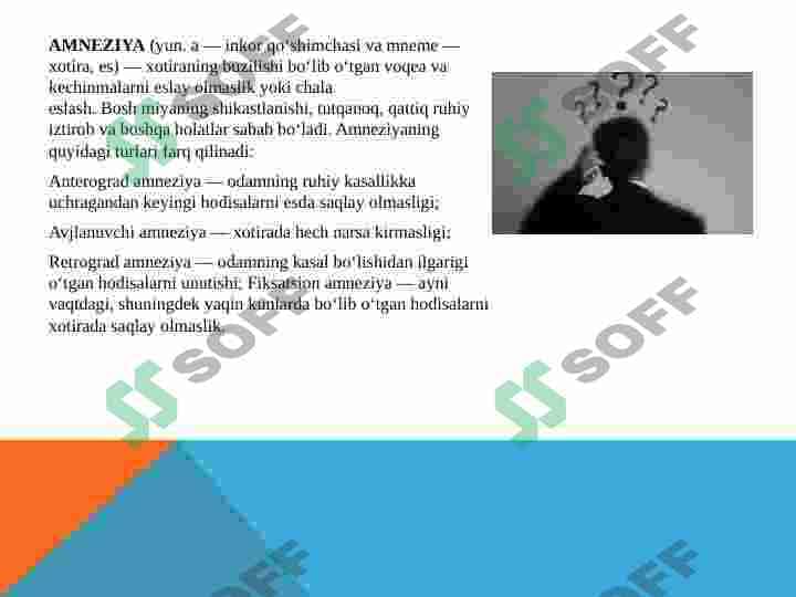 Amneziya muammosi 2