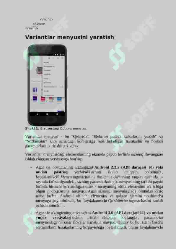Android Studio muhitida menyular va dialoglar bilan ishlash 4