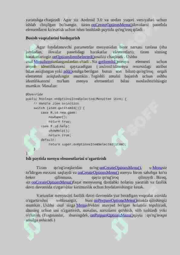 Android Studio muhitida menyular va dialoglar bilan ishlash 6